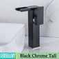 Bathroom Hydropower LED Waterfall Faucet Sink Basin Mixer Deck Mounted Solid Brass Water Power Basin Tap Luminous Washbasin Tap