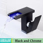 Bathroom Hydropower LED Waterfall Faucet Sink Basin Mixer Deck Mounted Solid Brass Water Power Basin Tap Luminous Washbasin Tap