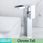 Bathroom Hydropower LED Waterfall Faucet Sink Basin Mixer Deck Mounted Solid Brass Water Power Basin Tap Luminous Washbasin Tap