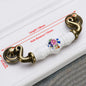KAK Antique Bronze Ceramic Cabinet Handles Zinc Alloy Drawer Knobs Wardrobe Door Handles Morning Glory European Furniture Handle