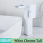 Bathroom Hydropower LED Waterfall Faucet Sink Basin Mixer Deck Mounted Solid Brass Water Power Basin Tap Luminous Washbasin Tap