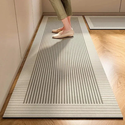 Kitchen Floor Mat Black Carpet Home Decoration Waterproof Oil-proof Leather Non-slip Area Rug Alfombra De Cocina 주방 카펫 Pvc 매트
