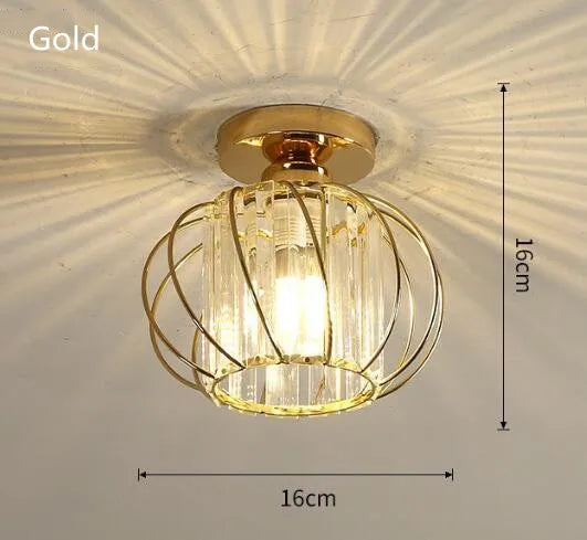 Nordic Modern K9 Crystal Ceiling Light Indoor Aisle Corridor Ceiling Lamp Hallway Stairs Bedroom Dining Room Ceiling Fixtures