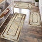 Spring Summer Kitchen Decor Mat Set, Marble Style Gold Plated Printed Floor Mats for Home & Laundry Room Entrance Doorway