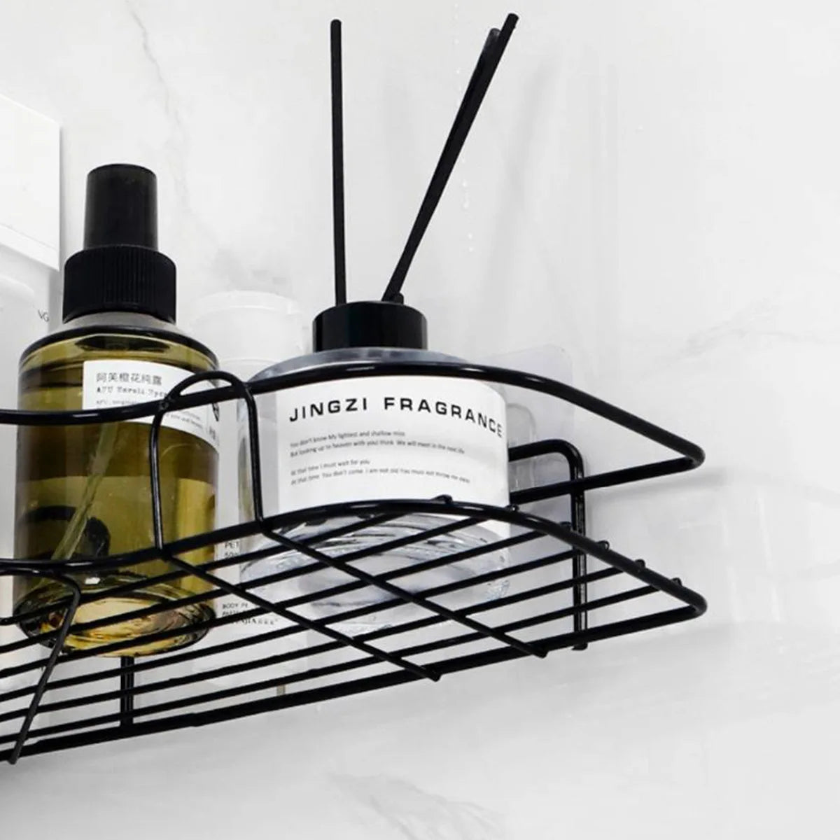 Prateleira de banheiro, rack de chuveiro, cozinha de banheiro, rack de armazenamento triangular sem perfuração, prateleira de chuveiro, suporte de rack de armazenamento de shampoo