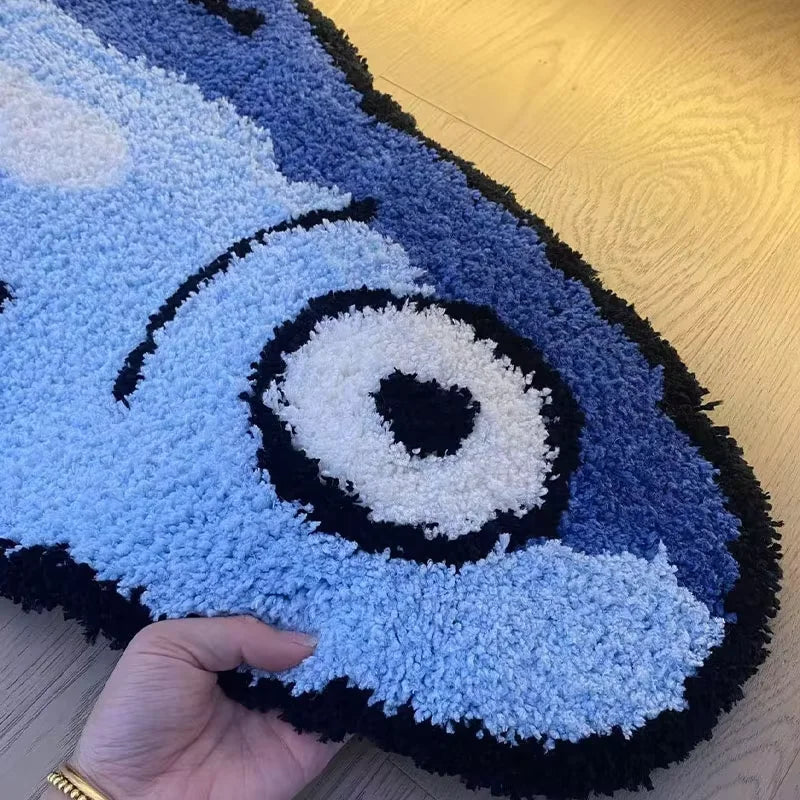 VIKAMA  Salted Fish Shape Creative Carpet Imitation Cashmere Carpet Bedroom Bedside Rugs Waterproof Non-Slip Bathroom Floor Mat
