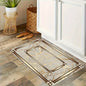 Spring Summer Kitchen Decor Mat Set, Marble Style Gold Plated Printed Floor Mats for Home & Laundry Room Entrance Doorway