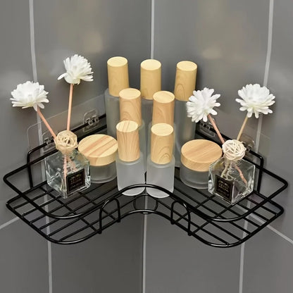 Prateleira de banheiro, rack de chuveiro, cozinha de banheiro, rack de armazenamento triangular sem perfuração, prateleira de chuveiro, suporte de rack de armazenamento de shampoo