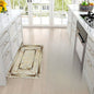 Spring Summer Kitchen Decor Mat Set, Marble Style Gold Plated Printed Floor Mats for Home & Laundry Room Entrance Doorway