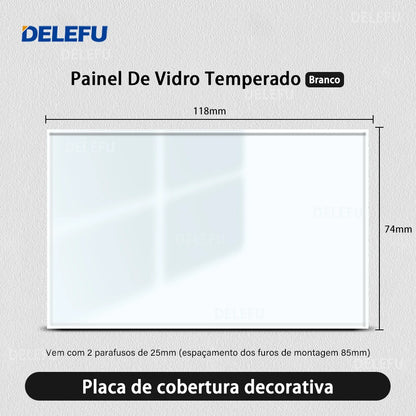 DELEFU 4*2 White Tempered Glass Brazil Standard Outlet with Double USB Type C Wall Power Socket  Switch Tuya Wifi 10A 20A