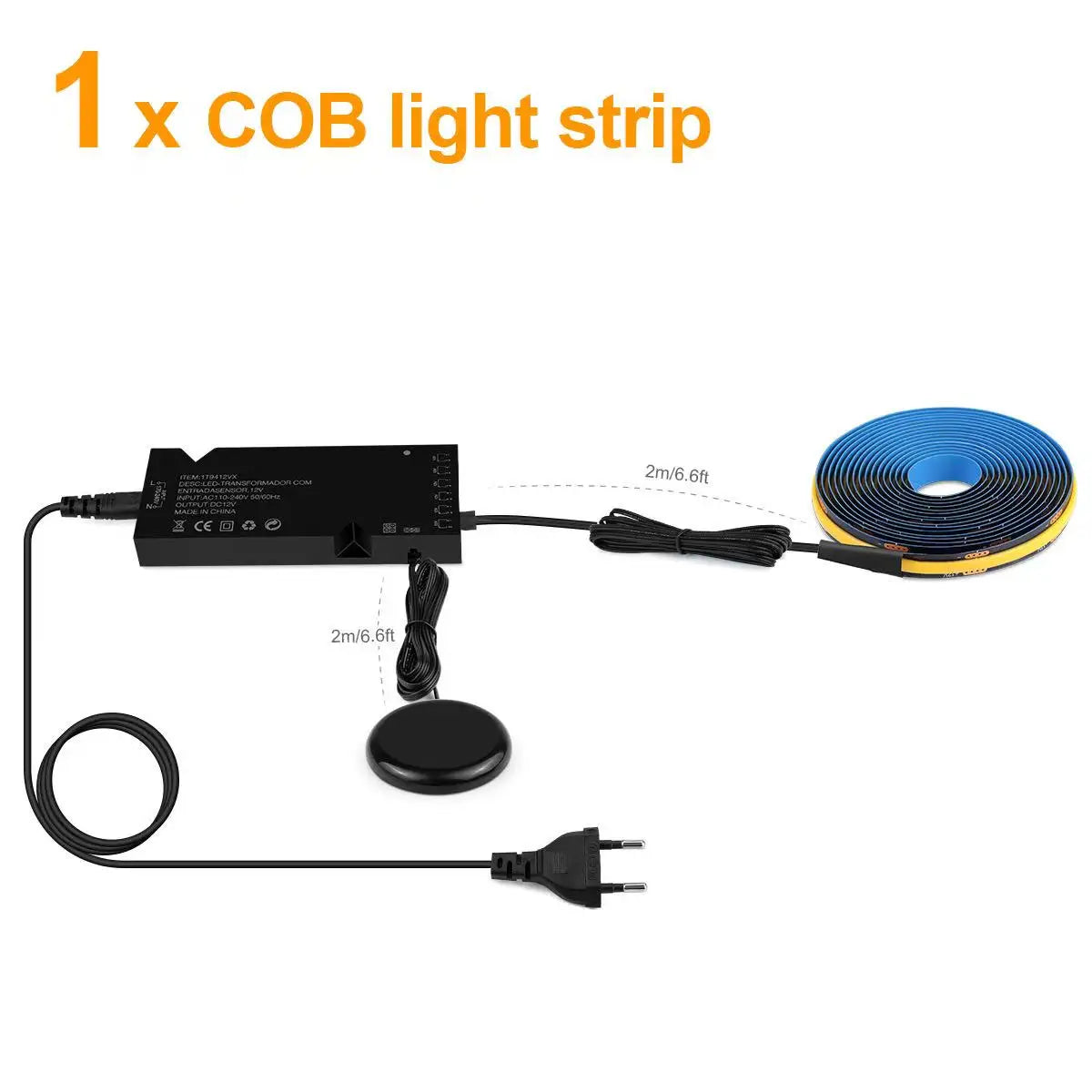 Smart Penetrable Wood COB LED Strip Touch Sensor Light 1-6 PCS 1-3m Black PCB Embedded Cabinet TV Wall Backlight Parallel Lights