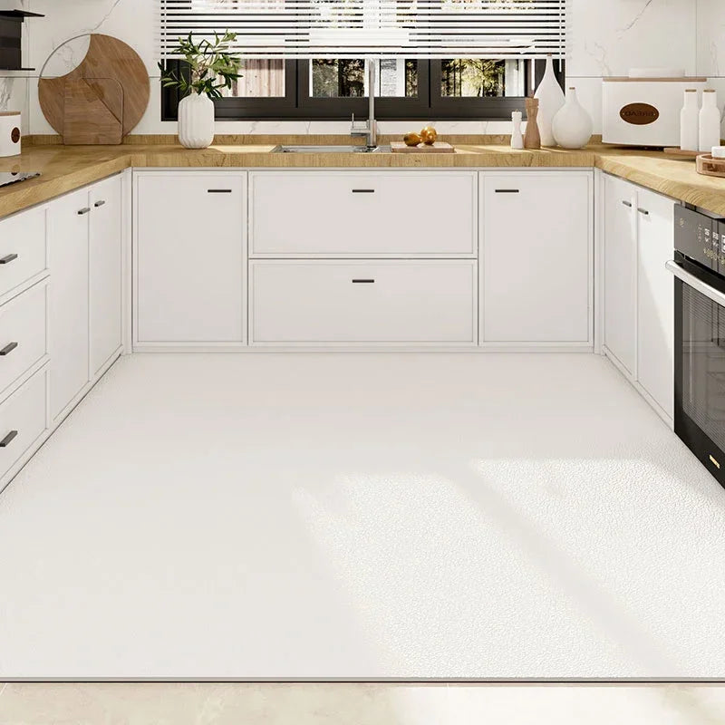Kitchen Floor Mat Black Carpet Home Decoration Waterproof Oil-proof Leather Non-slip Area Rug Alfombra De Cocina 주방 카펫 Pvc 매트