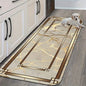 Spring Summer Kitchen Decor Mat Set, Marble Style Gold Plated Printed Floor Mats for Home & Laundry Room Entrance Doorway