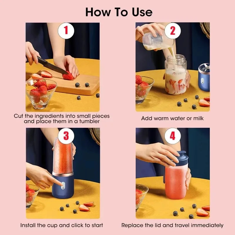 liquidificador portàltil de frutas para o verao