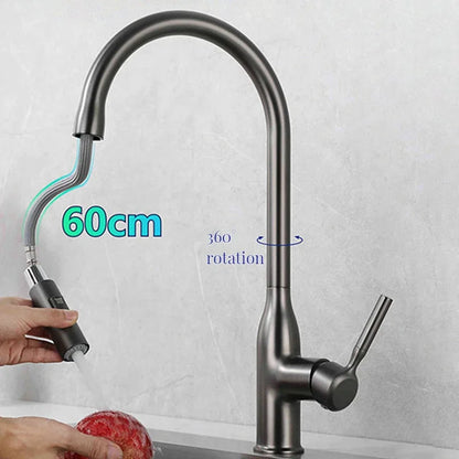 GEGVE Removable Kitchen Sink Faucet Spring Faucets Pull Out Spout Mixer Tap Hot Cold Water with Pull Down Tap Sprayer Cooking