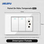 DELEFU 4*2 White Tempered Glass Brazil Standard Outlet with Double USB Type C Wall Power Socket  Switch Tuya Wifi 10A 20A