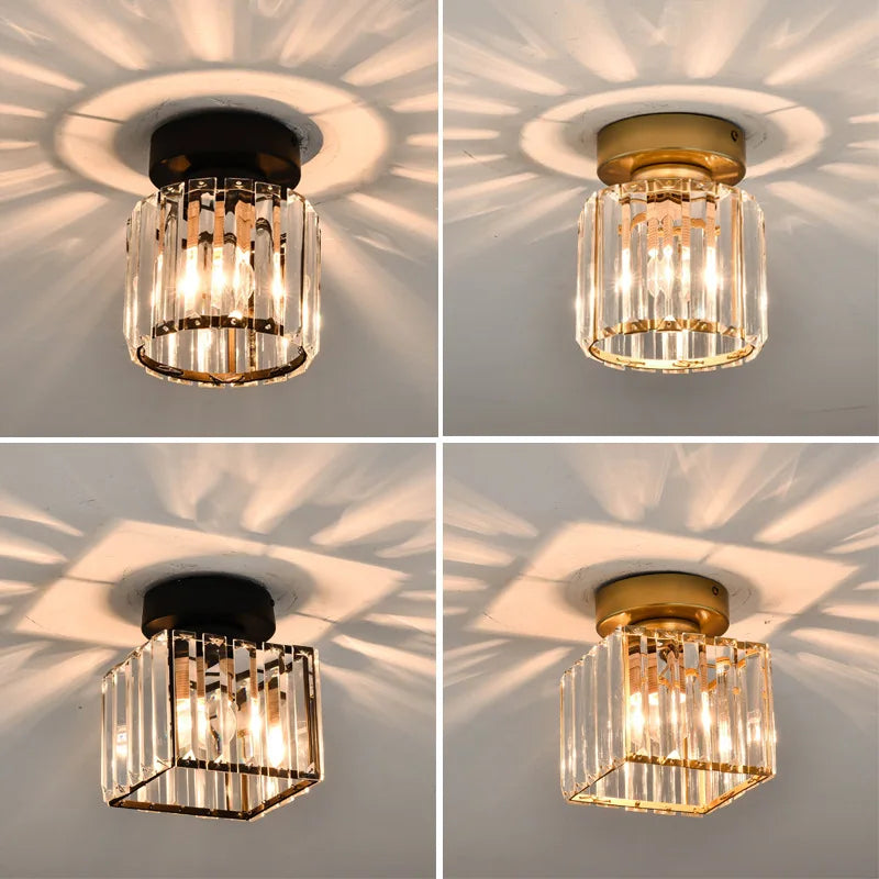 Nordic Modern K9 Crystal Ceiling Light Indoor Aisle Corridor Ceiling Lamp Hallway Stairs Bedroom Dining Room Ceiling Fixtures