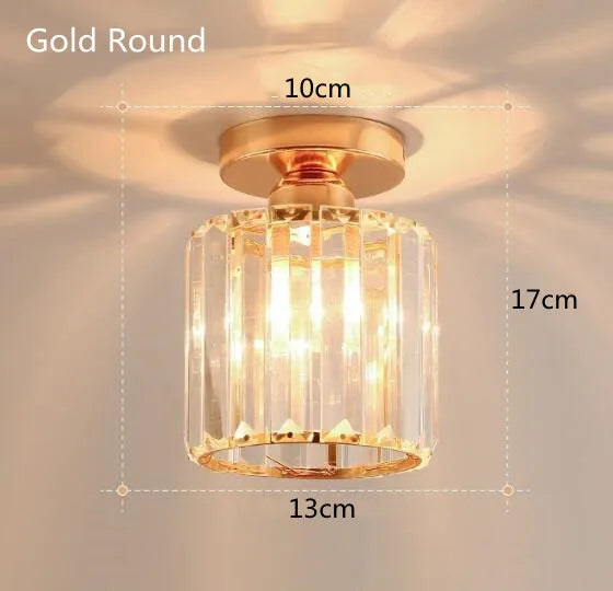 Nordic Modern K9 Crystal Ceiling Light Indoor Aisle Corridor Ceiling Lamp Hallway Stairs Bedroom Dining Room Ceiling Fixtures