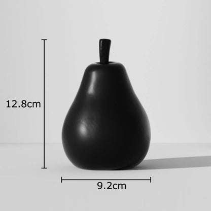 Black and White Stripe Apple Pineapple Statue Desk Decoration Ornaments Minimalism Fruits Resin Sculpture Room Aesthetics Decor