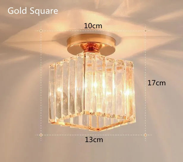 Nordic Modern K9 Crystal Ceiling Light Indoor Aisle Corridor Ceiling Lamp Hallway Stairs Bedroom Dining Room Ceiling Fixtures