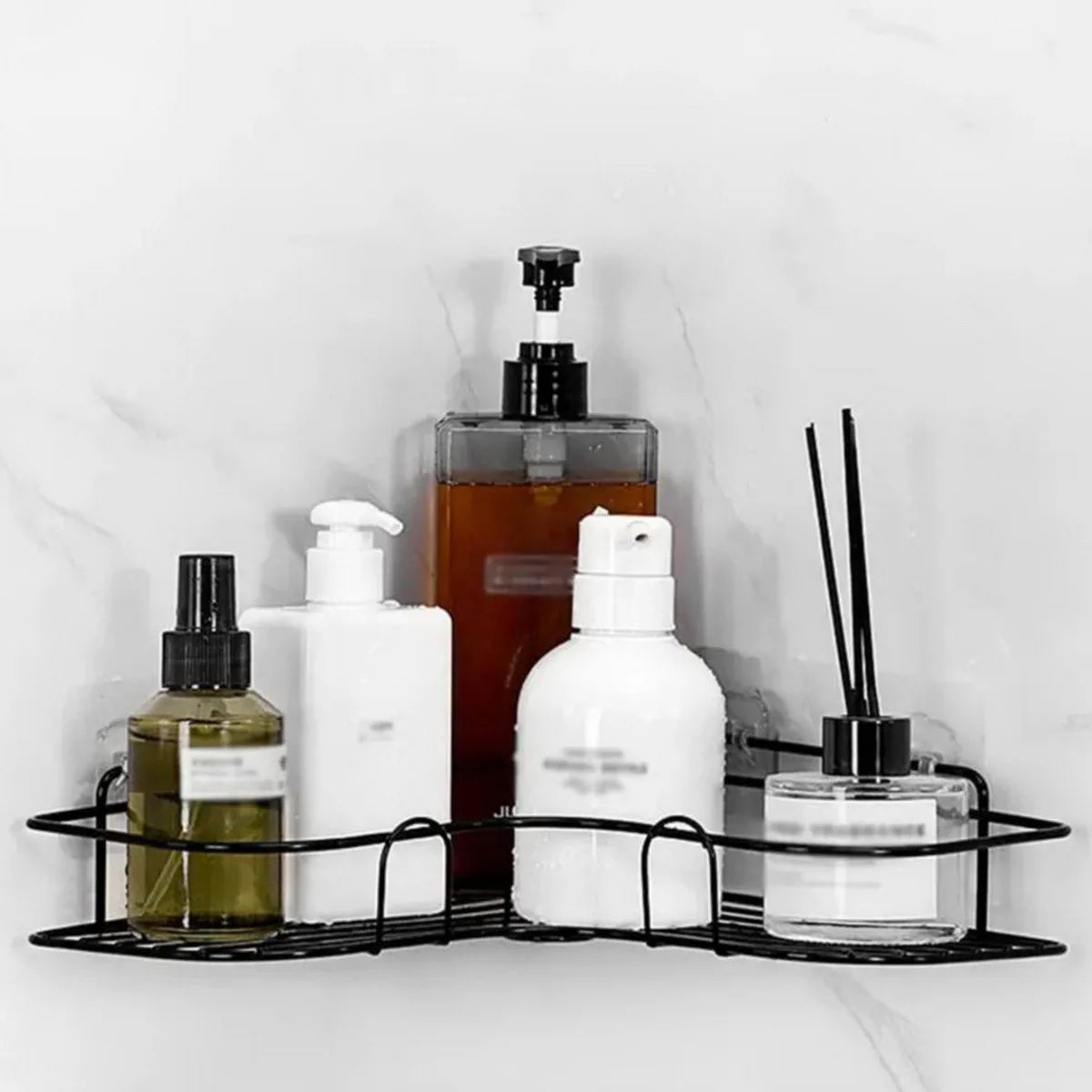 Prateleira de banheiro, rack de chuveiro, cozinha de banheiro, rack de armazenamento triangular sem perfuração, prateleira de chuveiro, suporte de rack de armazenamento de shampoo