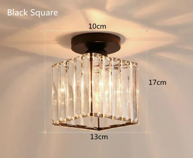 Nordic Modern K9 Crystal Ceiling Light Indoor Aisle Corridor Ceiling Lamp Hallway Stairs Bedroom Dining Room Ceiling Fixtures