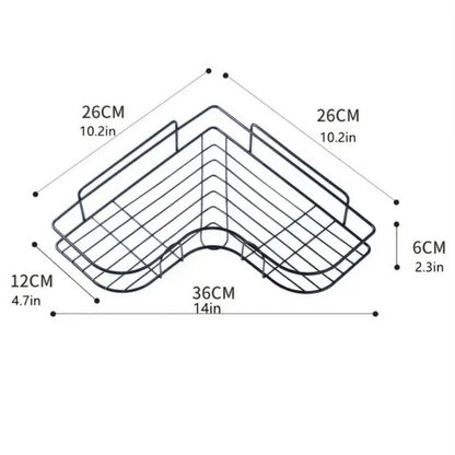 Prateleira de banheiro, rack de chuveiro, cozinha de banheiro, rack de armazenamento triangular sem perfuração, prateleira de chuveiro, suporte de rack de armazenamento de shampoo