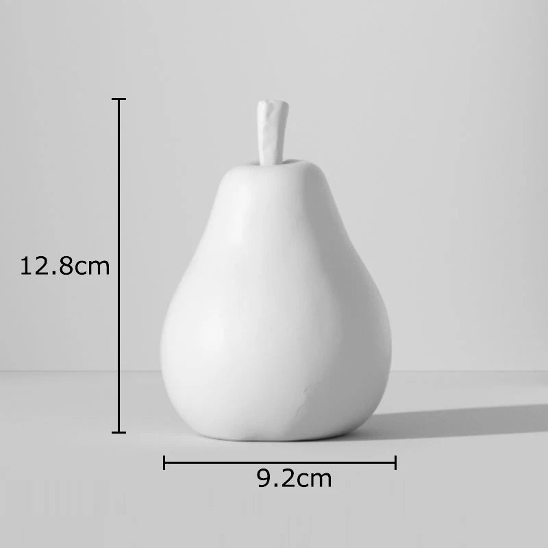 Black and White Stripe Apple Pineapple Statue Desk Decoration Ornaments Minimalism Fruits Resin Sculpture Room Aesthetics Decor