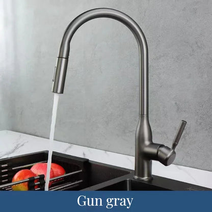 GEGVE Removable Kitchen Sink Faucet Spring Faucets Pull Out Spout Mixer Tap Hot Cold Water with Pull Down Tap Sprayer Cooking