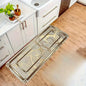 Spring Summer Kitchen Decor Mat Set, Marble Style Gold Plated Printed Floor Mats for Home & Laundry Room Entrance Doorway