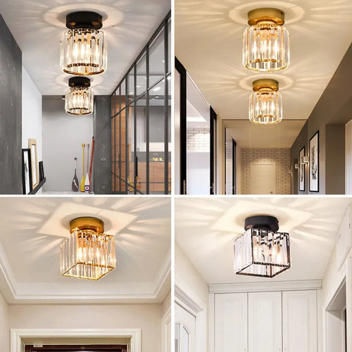 Nordic Modern K9 Crystal Ceiling Light Indoor Aisle Corridor Ceiling Lamp Hallway Stairs Bedroom Dining Room Ceiling Fixtures