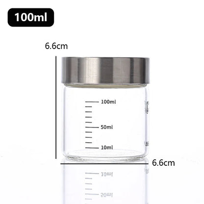Pote de Vidro Hermético com Escala 100-500ml — Alta Borossilicato