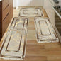 Spring Summer Kitchen Decor Mat Set, Marble Style Gold Plated Printed Floor Mats for Home & Laundry Room Entrance Doorway
