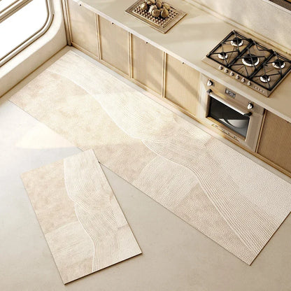 Kitchen Floor Mat Black Carpet Home Decoration Waterproof Oil-proof Leather Non-slip Area Rug Alfombra De Cocina 주방 카펫 Pvc 매트