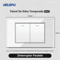 DELEFU 4*2 White Tempered Glass Brazil Standard Outlet with Double USB Type C Wall Power Socket  Switch Tuya Wifi 10A 20A